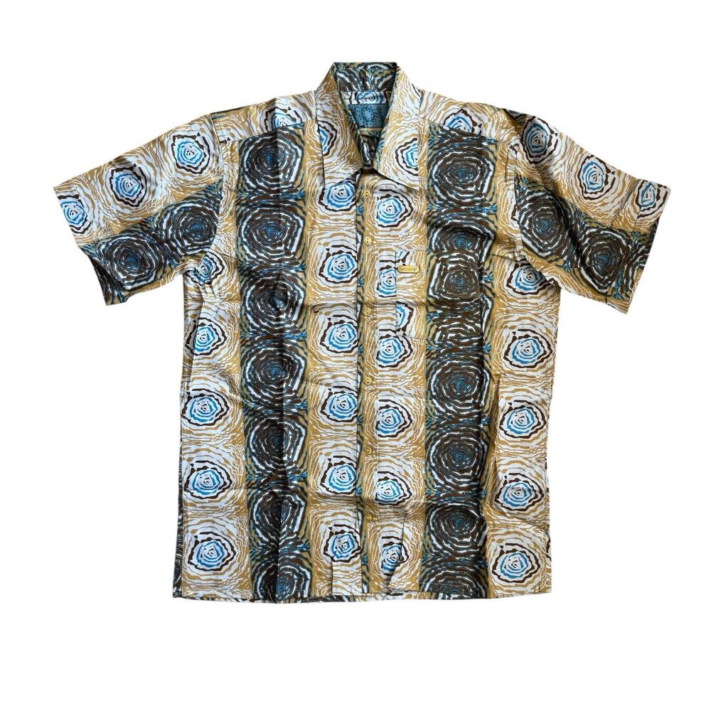 Woodin Men's Button Up Shirt brown Medium Tribal Print
